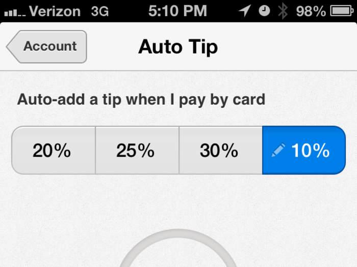You can also schedule an automatic tip for each ride (10%, 20% etc).