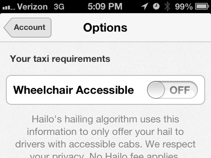 You can specify what kind of cabs you need too, like one that