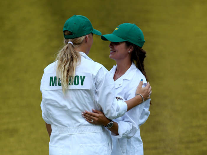 Stape and Wozniacki became fast friends during the Par 3 Contest