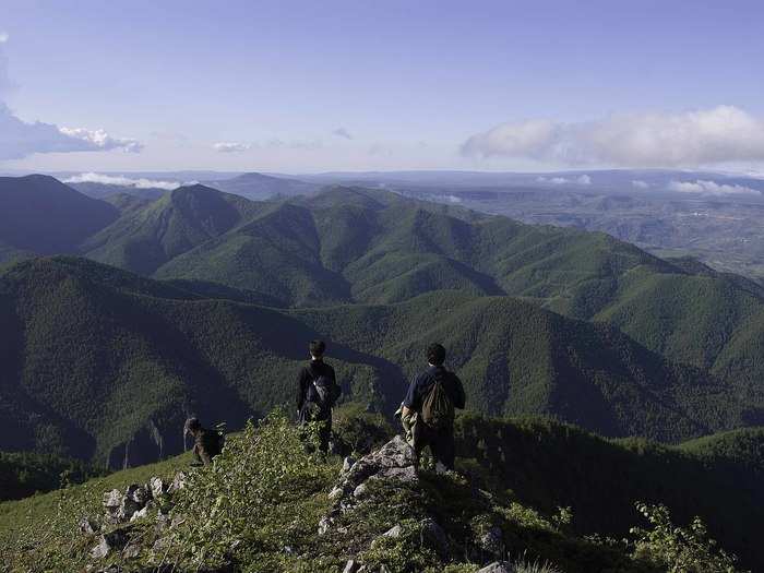 Magnificent views from the ridge on Duryusan (2309 meters) in Baegam- gun, Yanggangdo, DPRK.