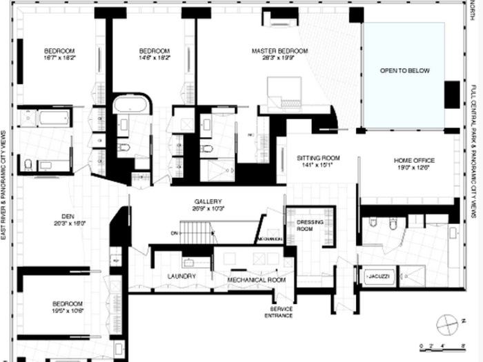 The floor plan for the upper level...