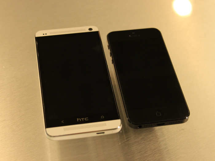 The HTC One is a lot bigger than the iPhone 5.