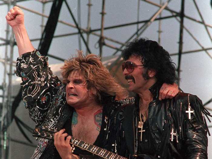 In 1985, he showed off a wild head of hair. Here he is with Black Sabbath