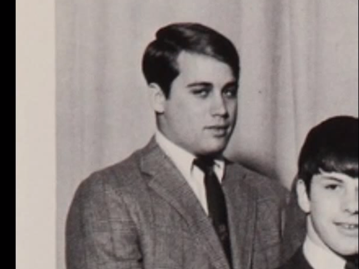 A young Speaker John Boehner at Moeller High School in Cincinnati. Boehner played linebacker for the football team and evidently has not changed his haircut in 45 years.
