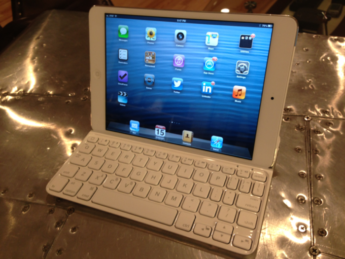 Venture capitalist Chris Fralic never leaves home without his iPad Mini with Logitech keyboard cover.