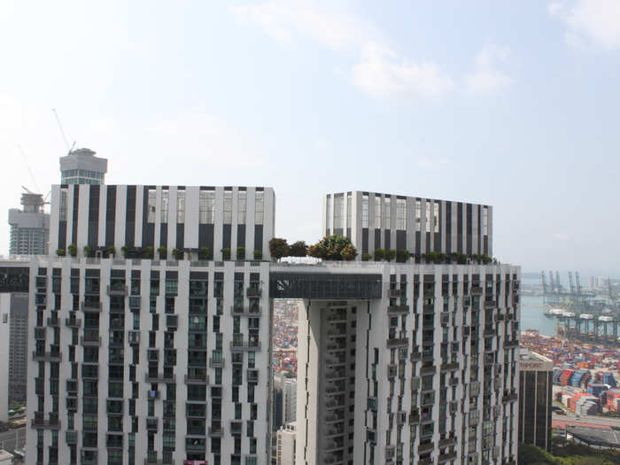 The Skybridge links all seven towers in the apartment complex.