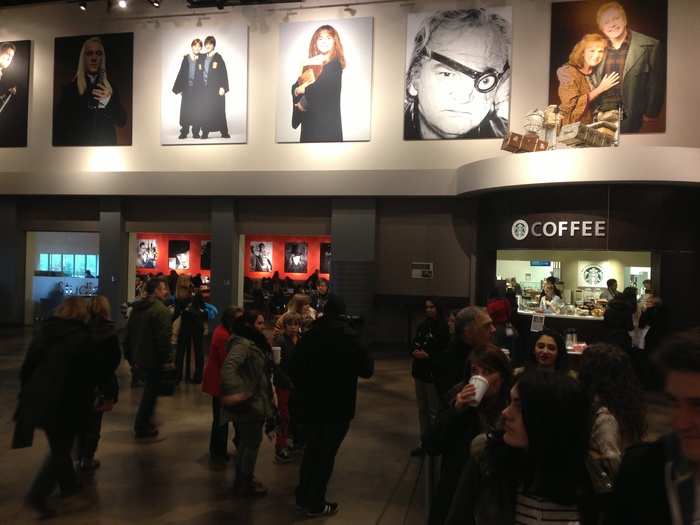 The studio lobby has a Starbucks. And WiFi. And, of course, a gift shop. And massive movie-star pictures of your favorite Harry Potter people.