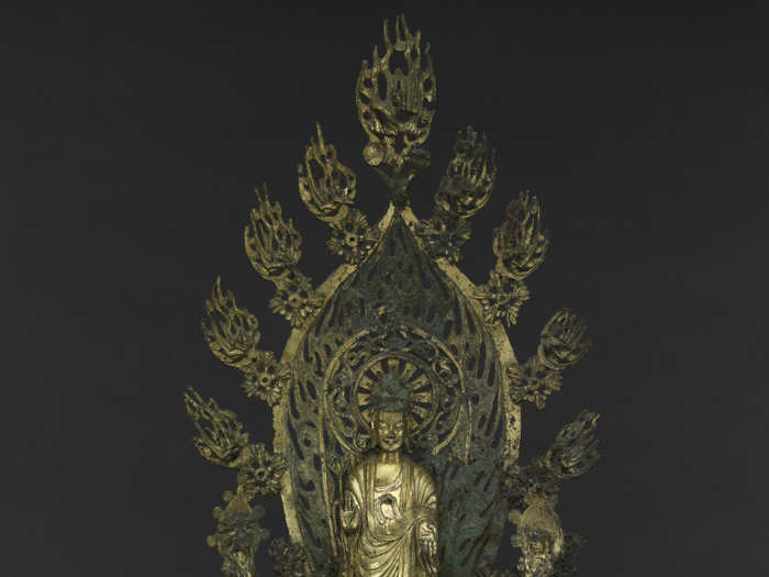 Altarpiece Dedicated to Buddha Maitreya from the Northern Wei dynasty (386–534). "A stunning example of Northern Wei Buddhist bronze sculpture from one of the most amazing Asian art collections in the West. You feel spiritually enriched and closer to nirvana just from looking at this piece."