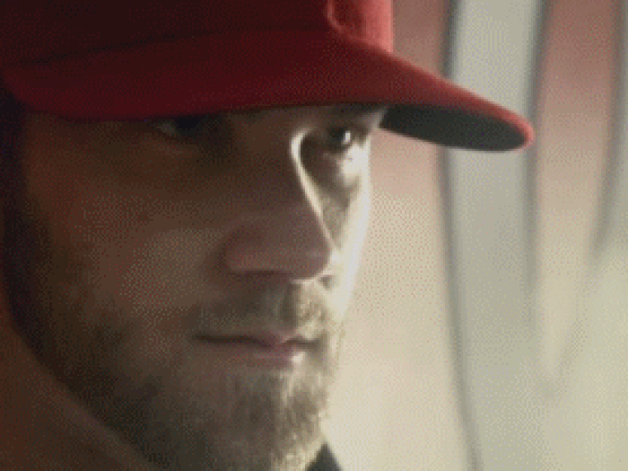 Harper also has a new MLB promotional commercial in which he does some creepy shape-shifting