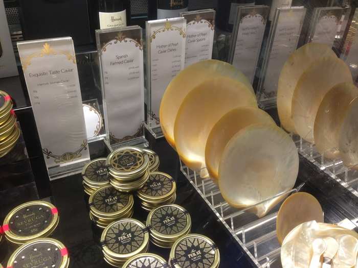 You can buy plates for your caviar at Harrods, too, by the way. They