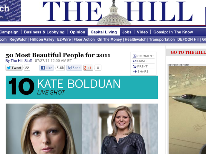 In 2011 she was named one of the "50 Most Beautiful People" on "The Hill."