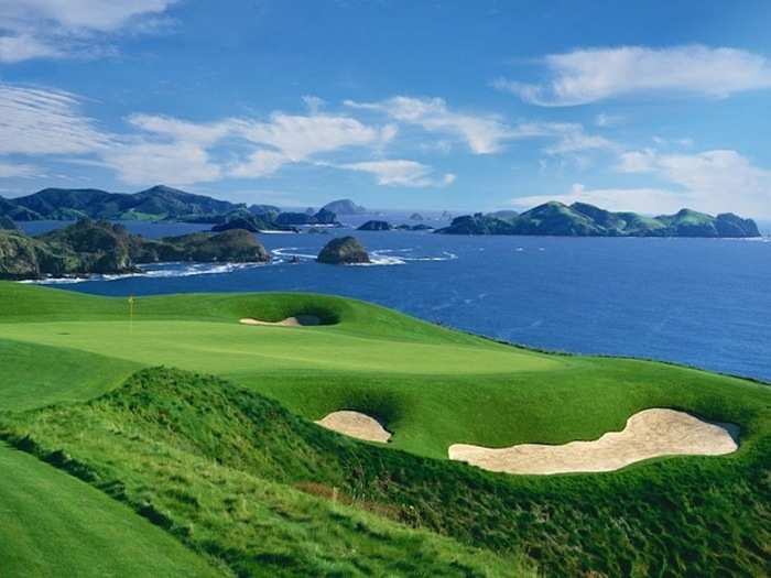 #2 - Golf is the name of the game at Kauri Cliffs in New Zealand, with a par 72 championship course that overlooks the Pacific Ocean.