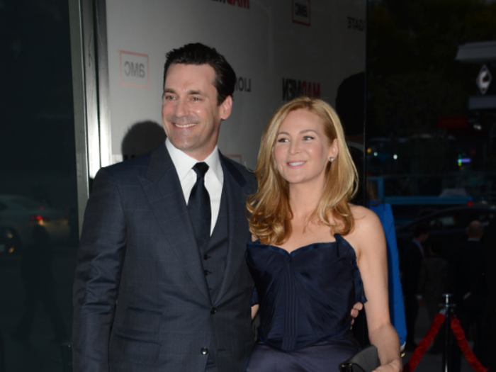 The 42-year-old actor brought his longtime girlfriend, Jennifer Westfeldt, to the season 6 premiere of "Mad Men." He has received 8 Emmy nominations for his acting on the AMC show and "30 Rock."