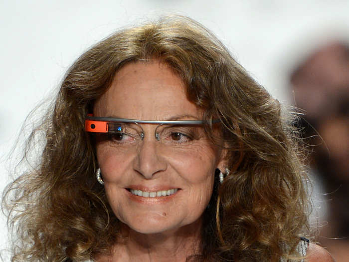 Diane von Furstenberg took cutting-edge fashion to the next level by donning Google glass at her fall 2012 runway show during New York Fashion Week.