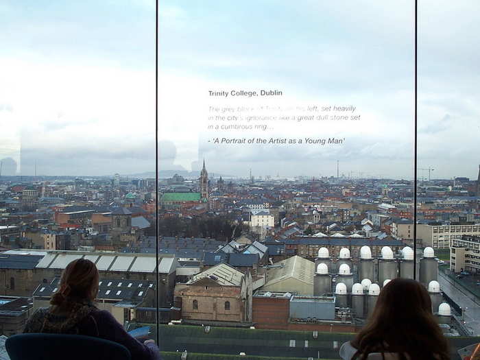 You can see a functioning Guinness brewing facility from the Gravity Bar. The huge cement towers with white tops is the actual place where Guinness is brewed in Dublin.