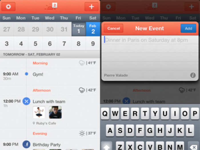 Sunrise: an awesome calendar app that