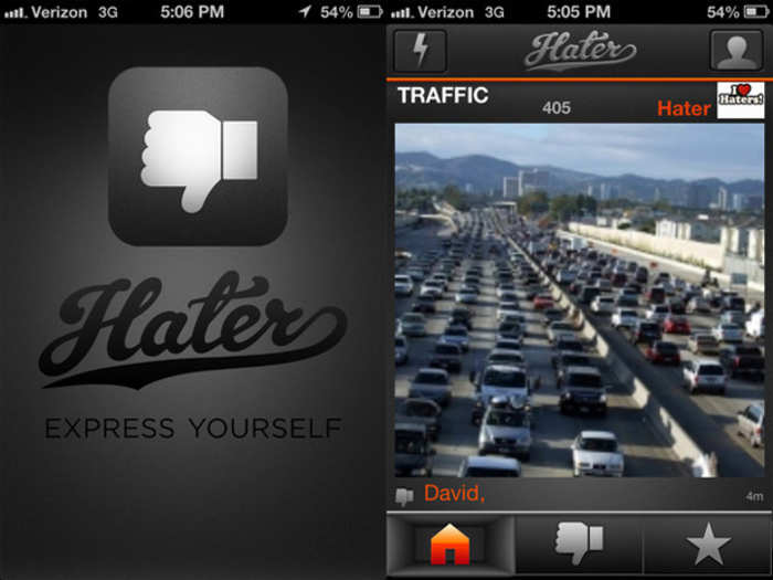 Hater App lets you share with others things you hate