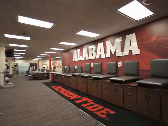 The training room is right off the locker room