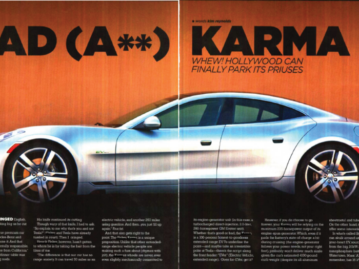 The Karma hit dealerships in December, and received a lot of praise from critics.