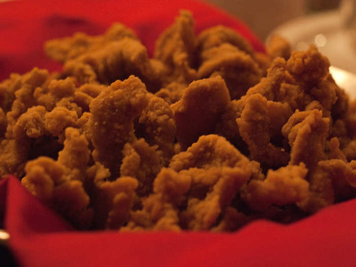 COLORADO: Feast on some light, crispy, and protein-rich Rocky Mountain Oysters (also known as Prairie Oysters), which are fried bull calf testicles.