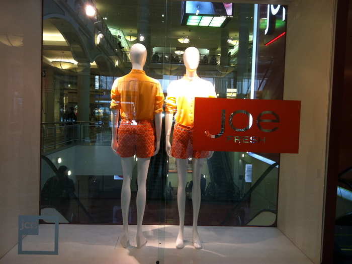 JCP is in the basement of the mall, but there was Joe Fresh marketing all over the top floor. Orange was the theme of the day and it was hard to miss.