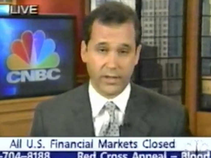 THEN: Scott Cohn on CNBC in 2001 reporting during the September 11th terrorist attacks.