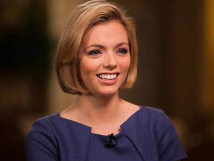 NOW:  Today Tausche, who is a CNBC correspondent, looks like a seasoned reporter.  We love her adorable short, blonder hairstyle.