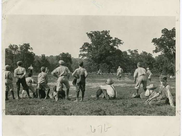 Young boys playing baseball (date unknown)