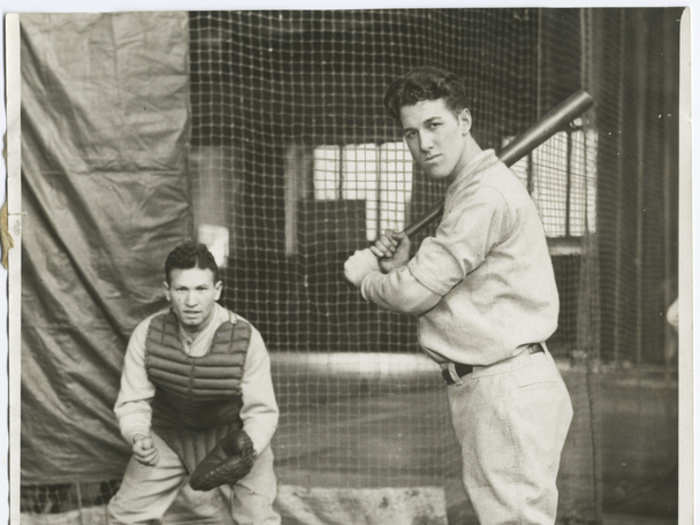 Indoor baseball practice at Columbia University