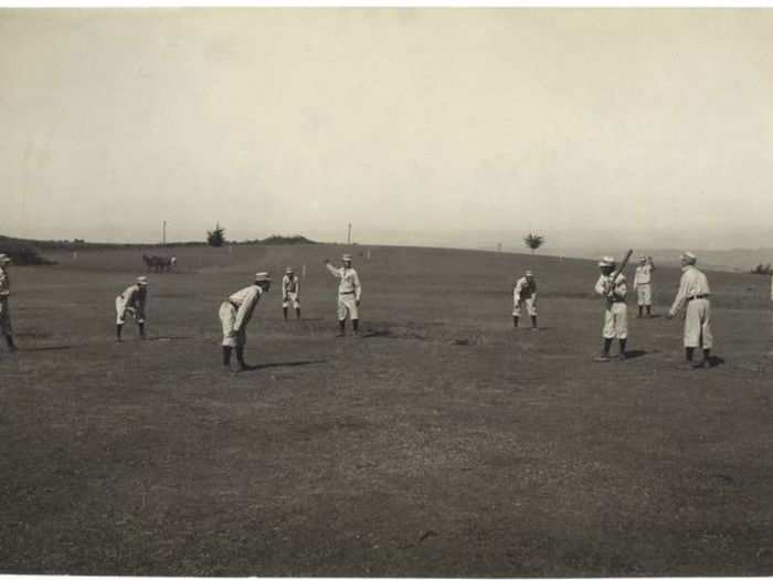 Players playing "Town ball" in Massachusetts (date unknown)