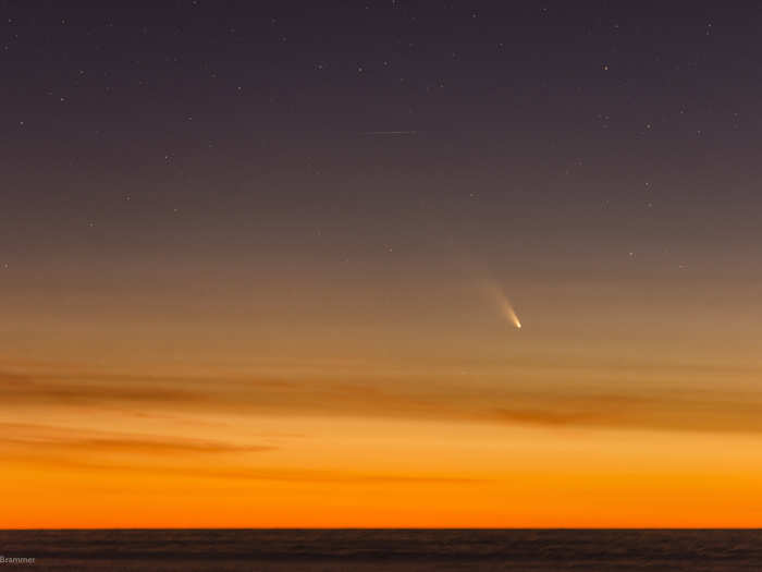 Gabriel Brammer took this shot of the comet over the coast of Chile at sunset on March 4.