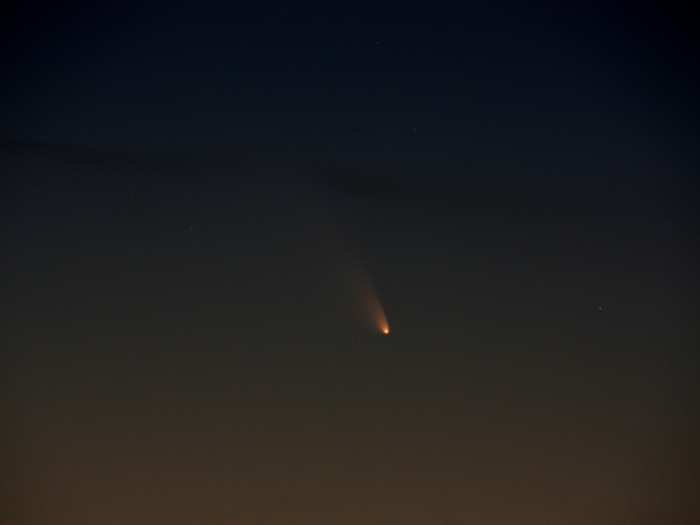 Javier Falcón Quintana got a great shot of the comet sailing above Gran Canaria on March 11.