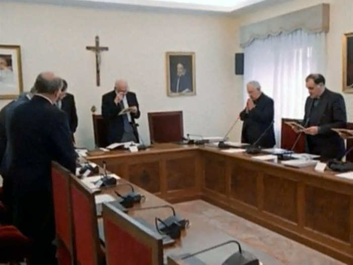 The Council for the Proclamation of Saints decides who is canonized in this off-limits conference room.