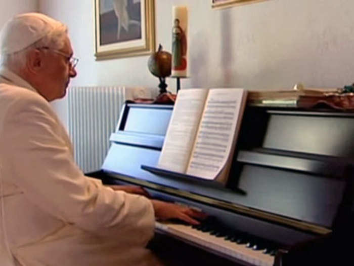 Pope Benedict occasionally played piano in the private papal living room.