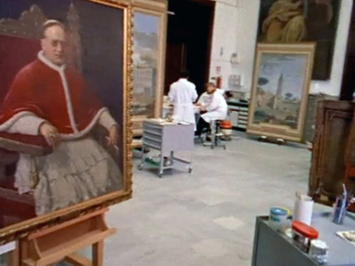 Three restoration laboratories for marble, tapestries and paintings sit beneath the Vatican