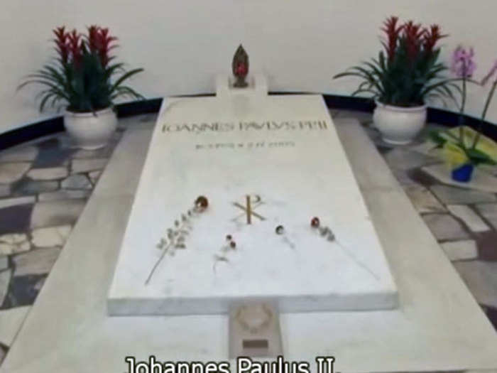 The body of Pope John Paul II lies in the grottoes below St. Peter