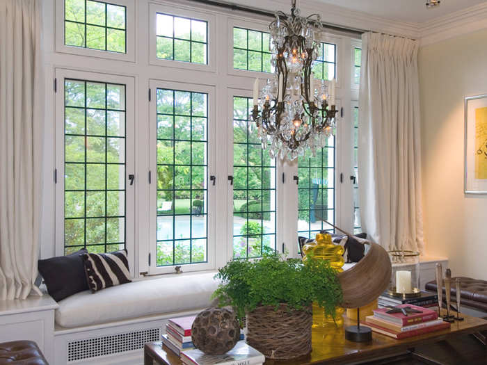 Large windows in this sitting room also have views of the home