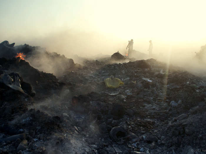 Engineers originally dug huge pits to bury the garbage.