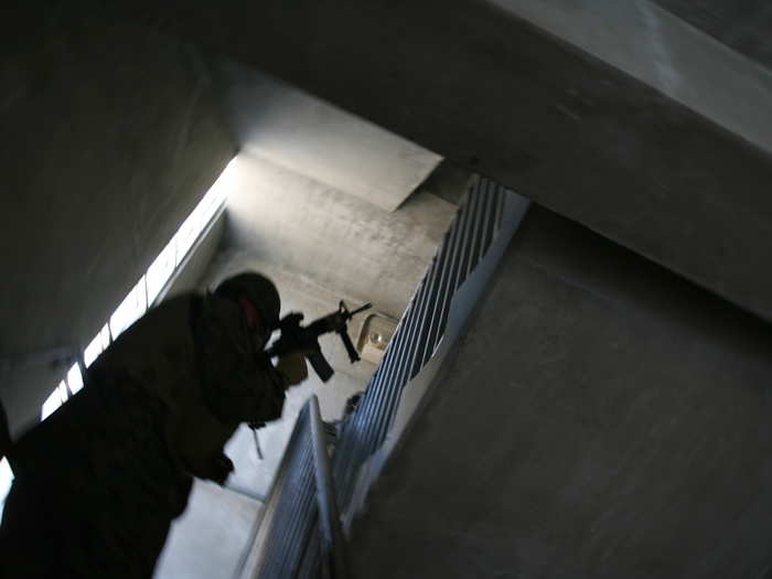 Clearing staircases, rooms, and roofs, the whole exercise takes a matter of minutes. Then they repeat. And repeat. Until exhaustion kicks in.