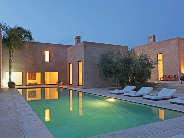 Dar El Shams, in Marrakesh, Morocco, starts at $1,056 per night. This location stands out because of its elegant and refined decor. It also has a total of six bedrooms, and is most beautiful when the lights are turned on after sunset.