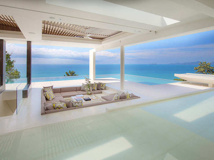 Celadon Villa, in Koh Samui, Thailand, starts at $1,000 per night. This villa, with its modern architecture, is located on a secluded hilltop overlooking the Gulf of Thailand. Celadon Villa is for those seeking a private escape.