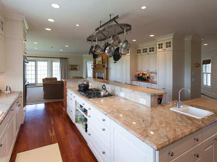 The kitchen is huge, and completely modern.