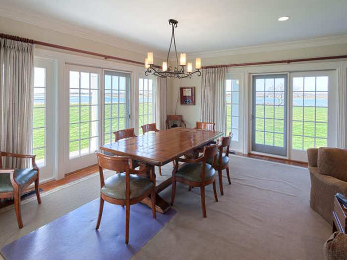 The kitchen opens right into a dining area.