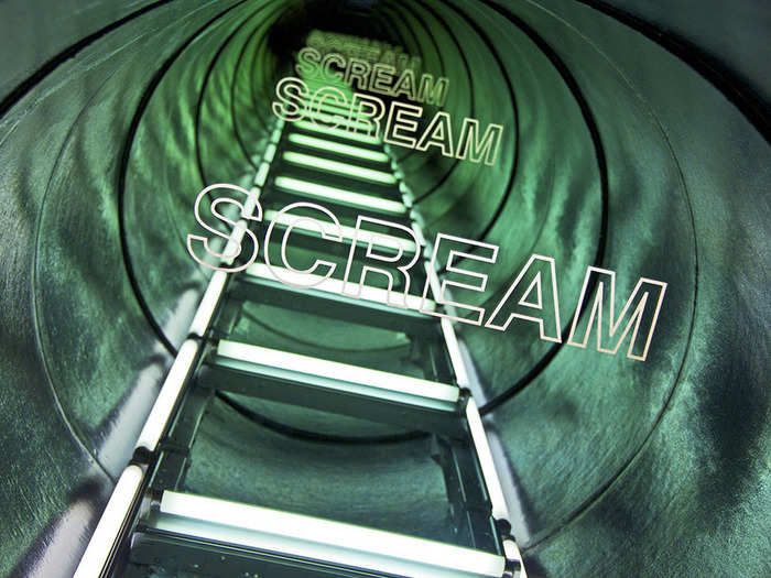 Sean “Diddy” Combs purchased this Iván Navarrosculpture with the word “Scream” reflected in a mirrored tunnel for approximately $65,000 from the Paul Kasmin Gallery during Art Basel Miami Beach.