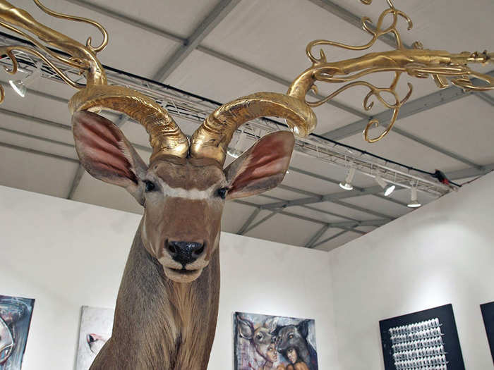 This taxidermied deer head by Peter Gronquist was a favorite at the Scope art fair in Miami.