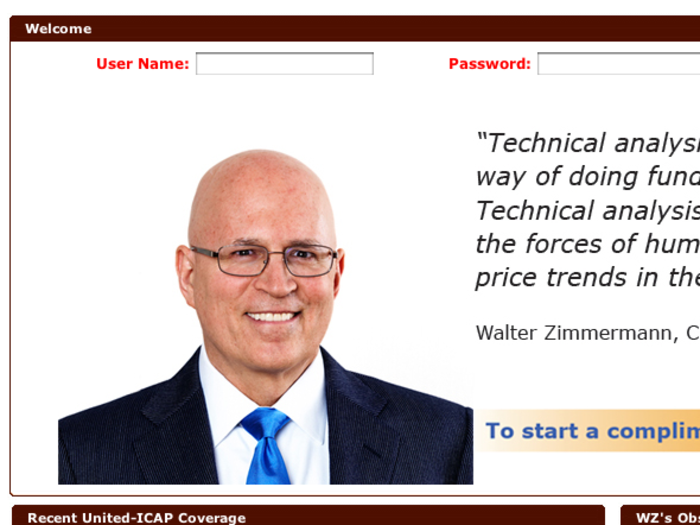 December 2011: Walter Zimmerman says the S&P 500 will fall to 579.57