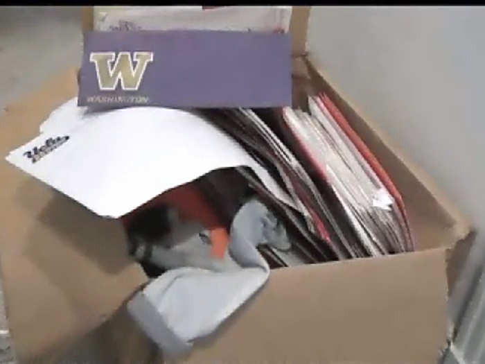 An unopened box of recruiting letters from colleges. Swift never went to college, and became a cautionary tale for why high school kids shouldn