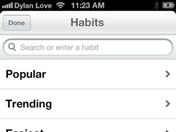 You can add a brand new habit or pick one from a category. Let