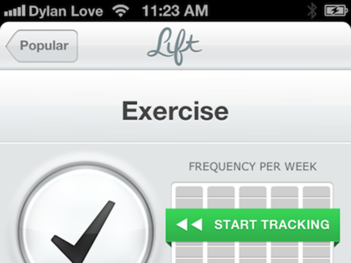 You can now start tracking your exercise. Every time you want to log it, just tap the giant check mark.