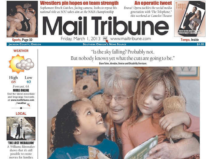 The Mail Tribune in Medford, Ore., calls them the "unkindest cuts" because of the effect on the Foster Grandparent and Head Start programs.